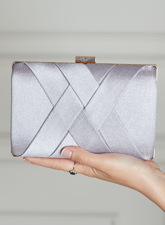 Clutch cruzado plata