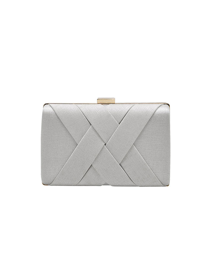 Clutch cruzado plata